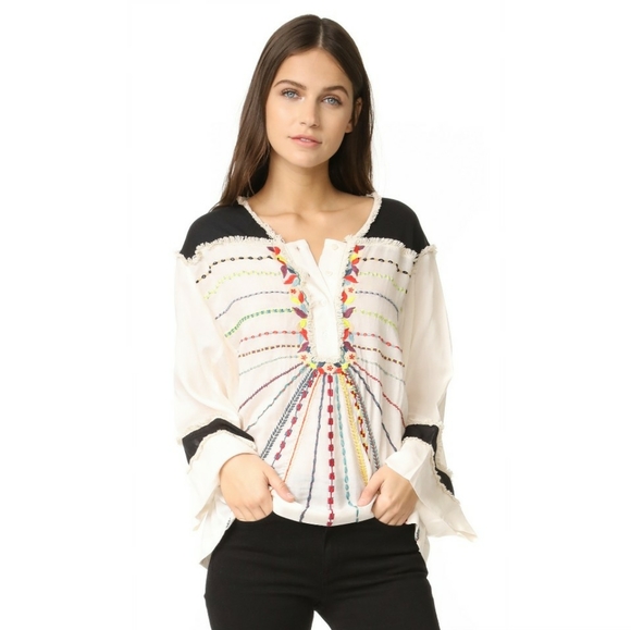 Antik Batik Tops - Antik Batik Embroidered Mel Top